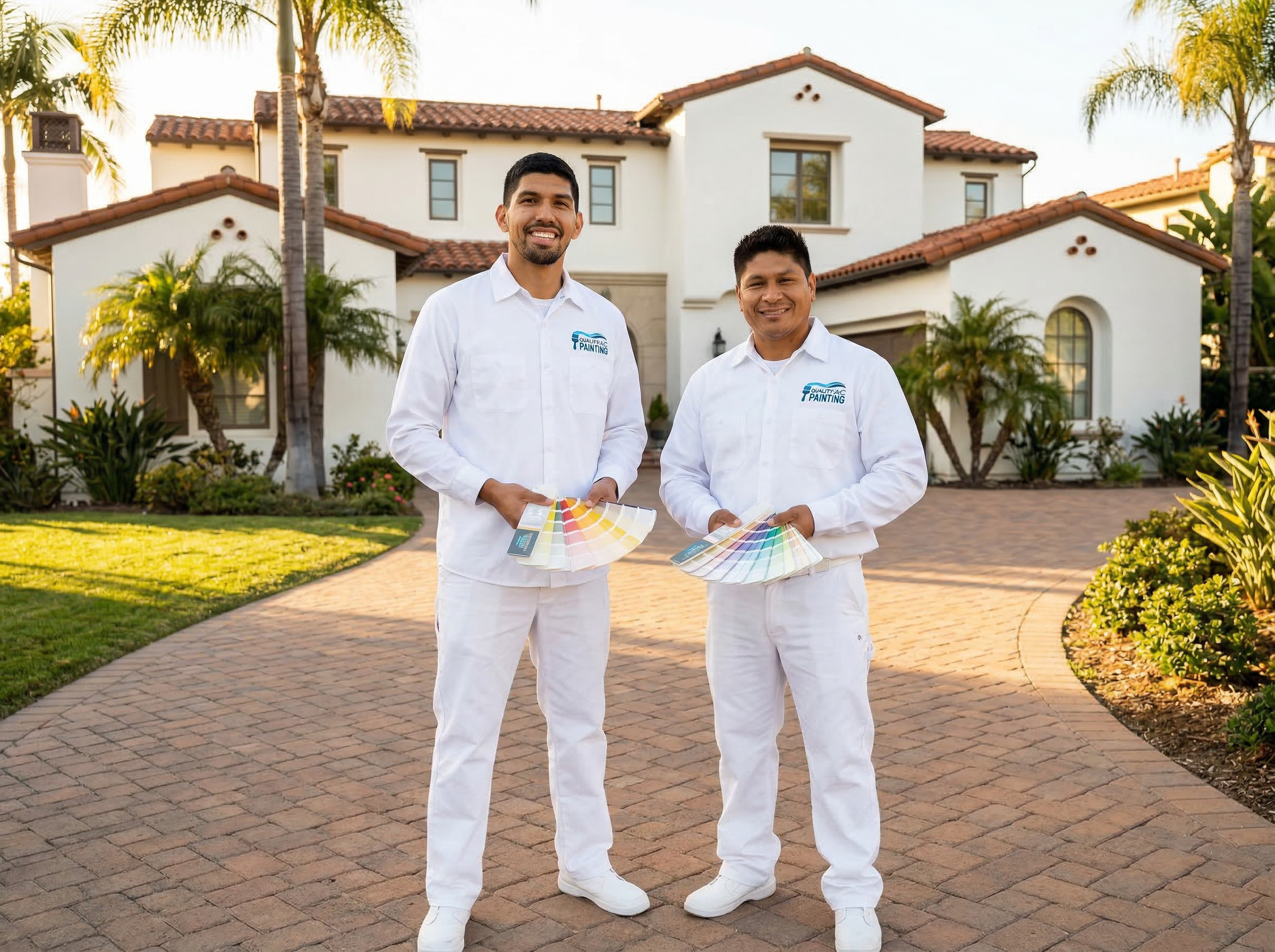 Quality Pacific Painting professional holding color samples